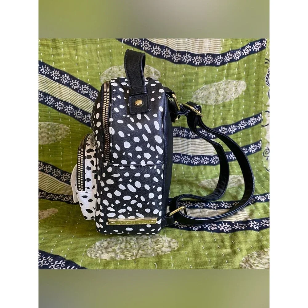 Betsey Johnson Black/ White Dalmatian Spot Puppy Mini Backpack Kawaii Harajuku